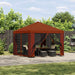 Paviljong 3 x 3 m Terrakotta Polyester og stål 190 gsm