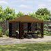 Paviljong 3 x 3 m Gråbrun Polyester og stål 190 gsm