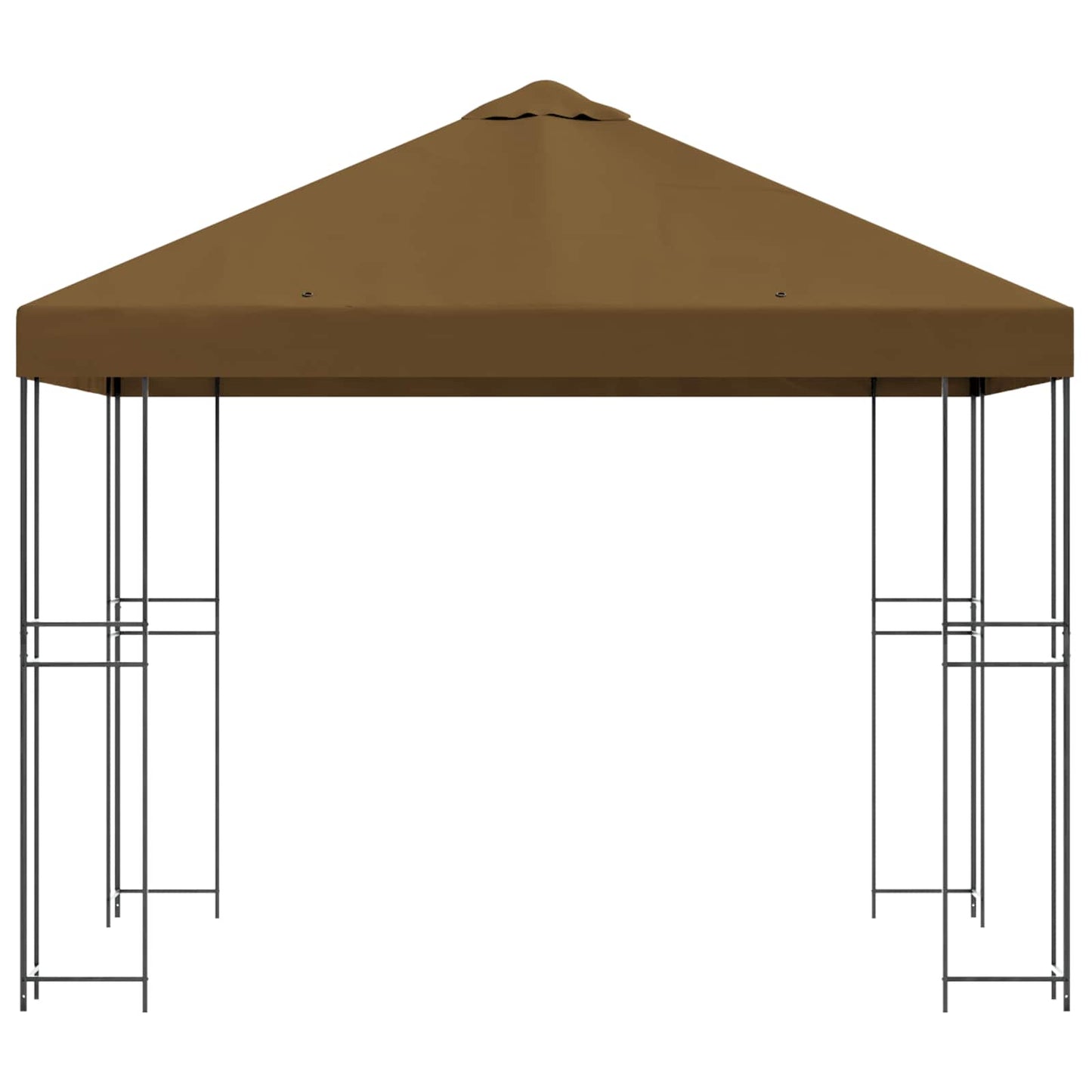 Paviljong 3 x 3 m Gråbrun Polyester og stål 190 gsm