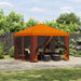 Paviljong 3 x 3 m Oransje Polyester og stål 190 gsm