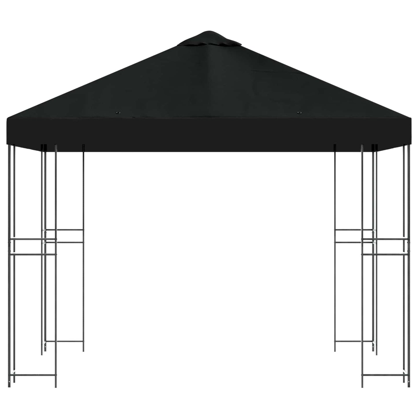 Paviljong 3 x 3 m Svart Polyester og stål 190 gsm