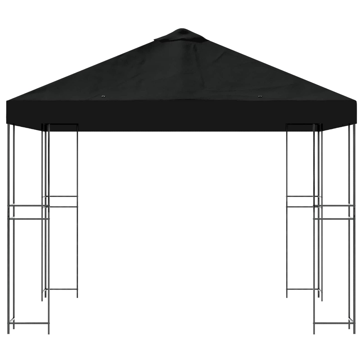 Paviljong 3 x 3 m Svart Polyester og stål 190 gsm