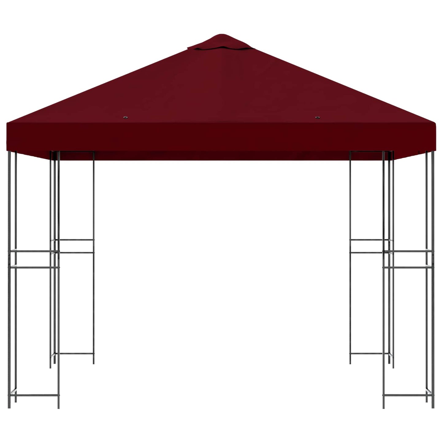Paviljong 3 x 3 m Burgunder Polyester og stål 190 gsm