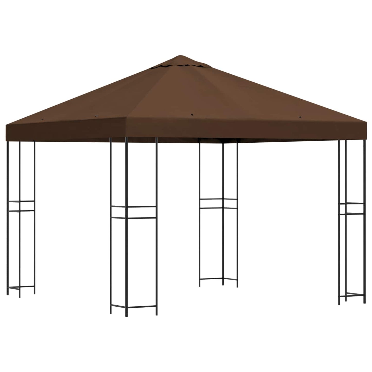 Paviljong 3 x 3 m Brun Polyester og stål 190 gsm