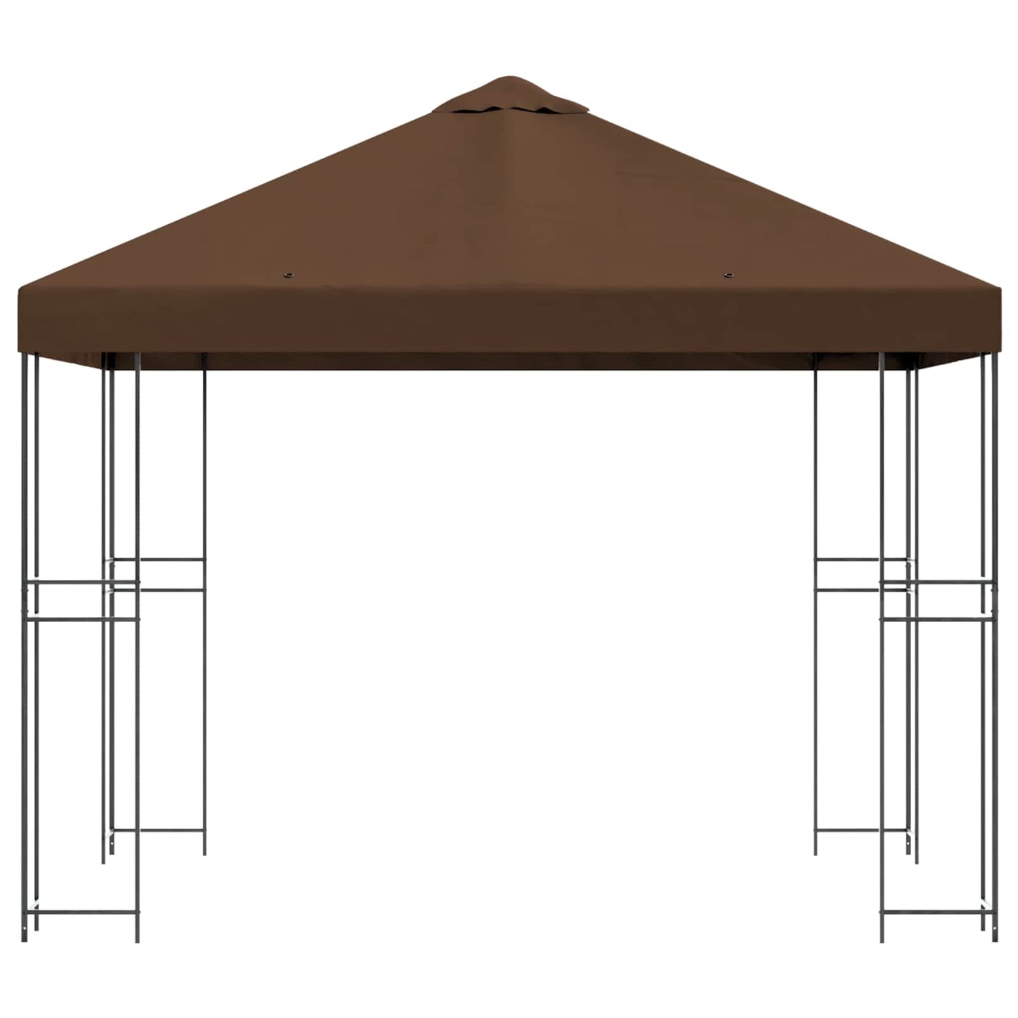 Paviljong 3 x 3 m Brun Polyester og stål 190 gsm