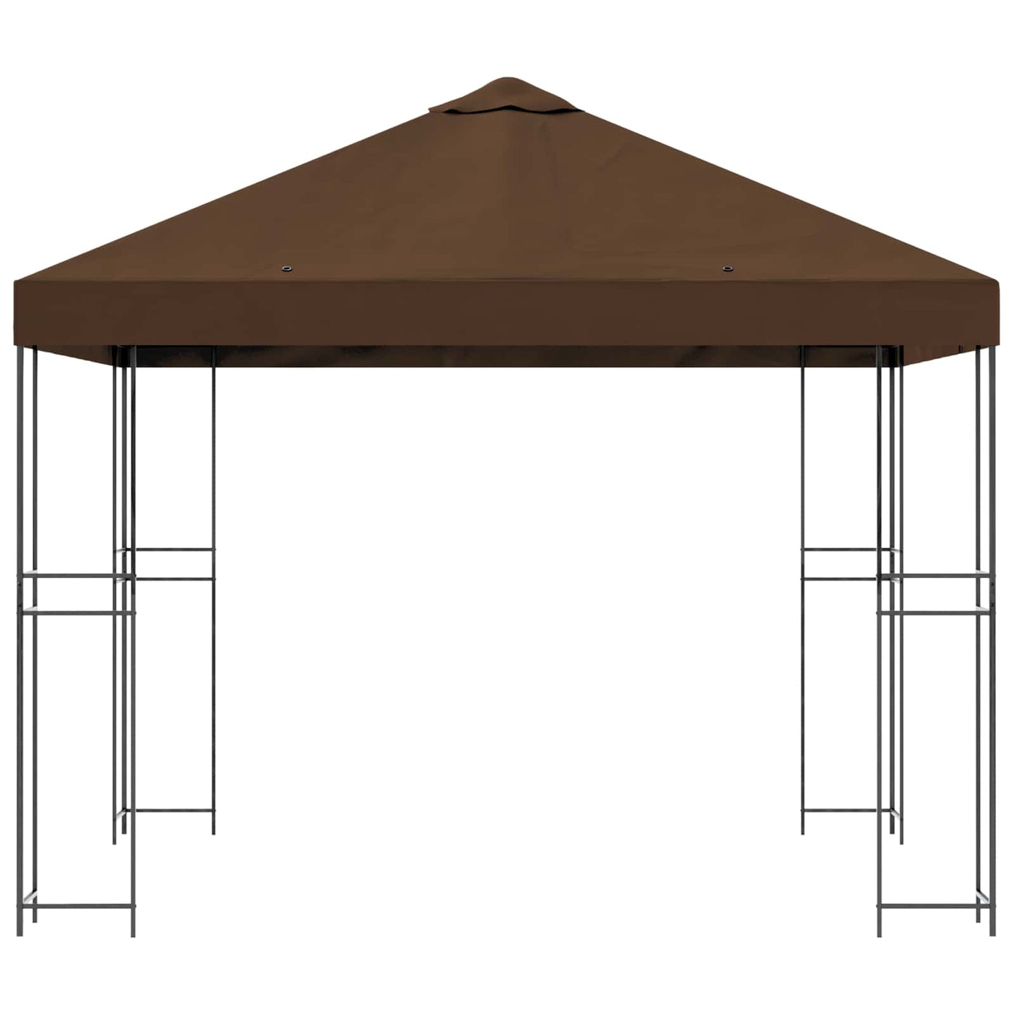 Paviljong 3 x 3 m Brun Polyester og stål 190 gsm