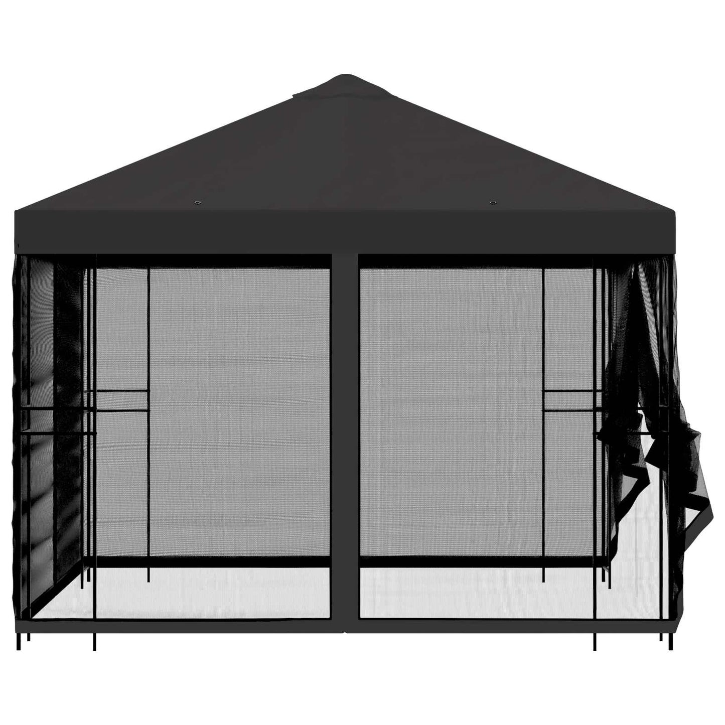 Hagepaviljong med sidevegger 3 x 3 m Antrasitt