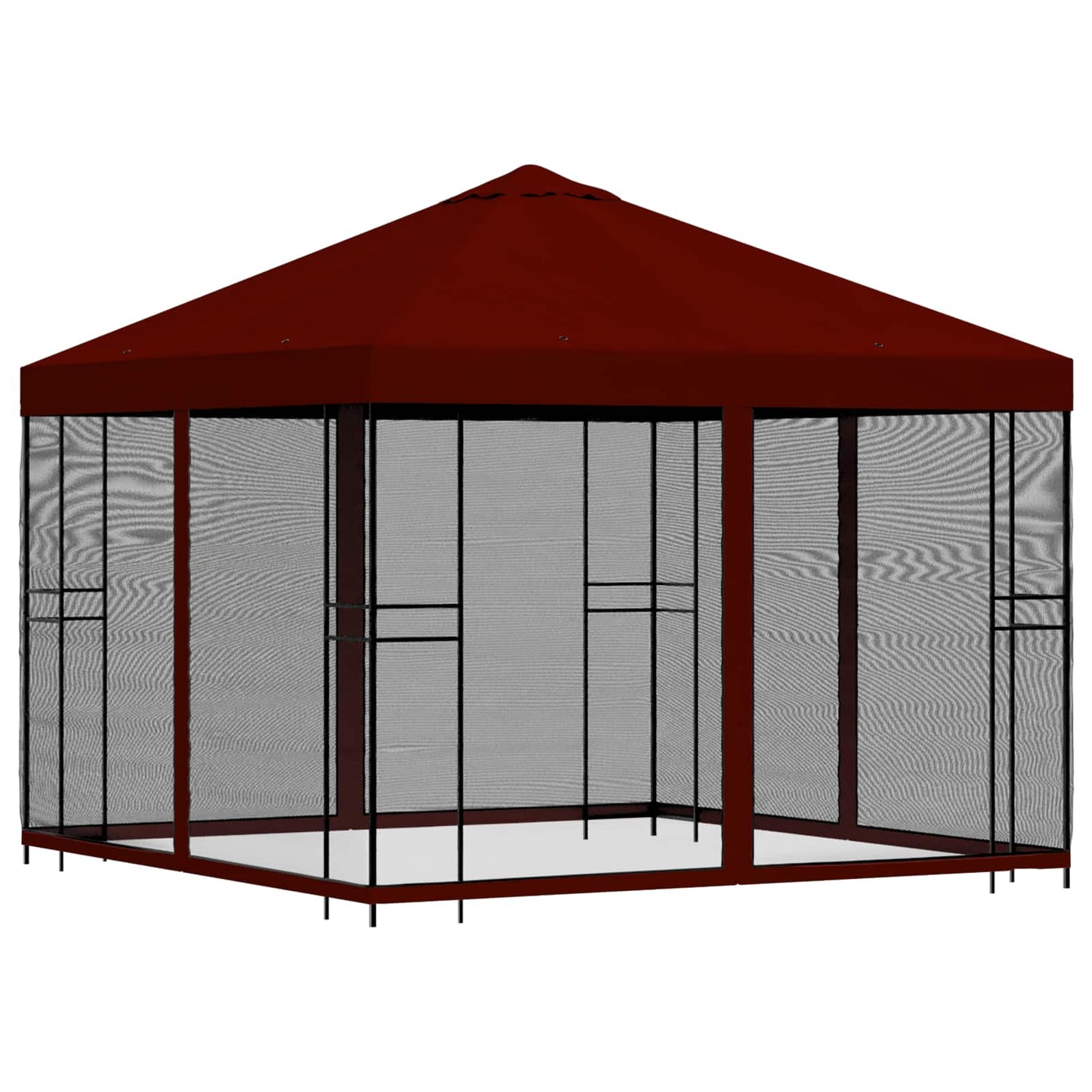 Hagepaviljong med sidevegger 3 x 3 m Burgunder
