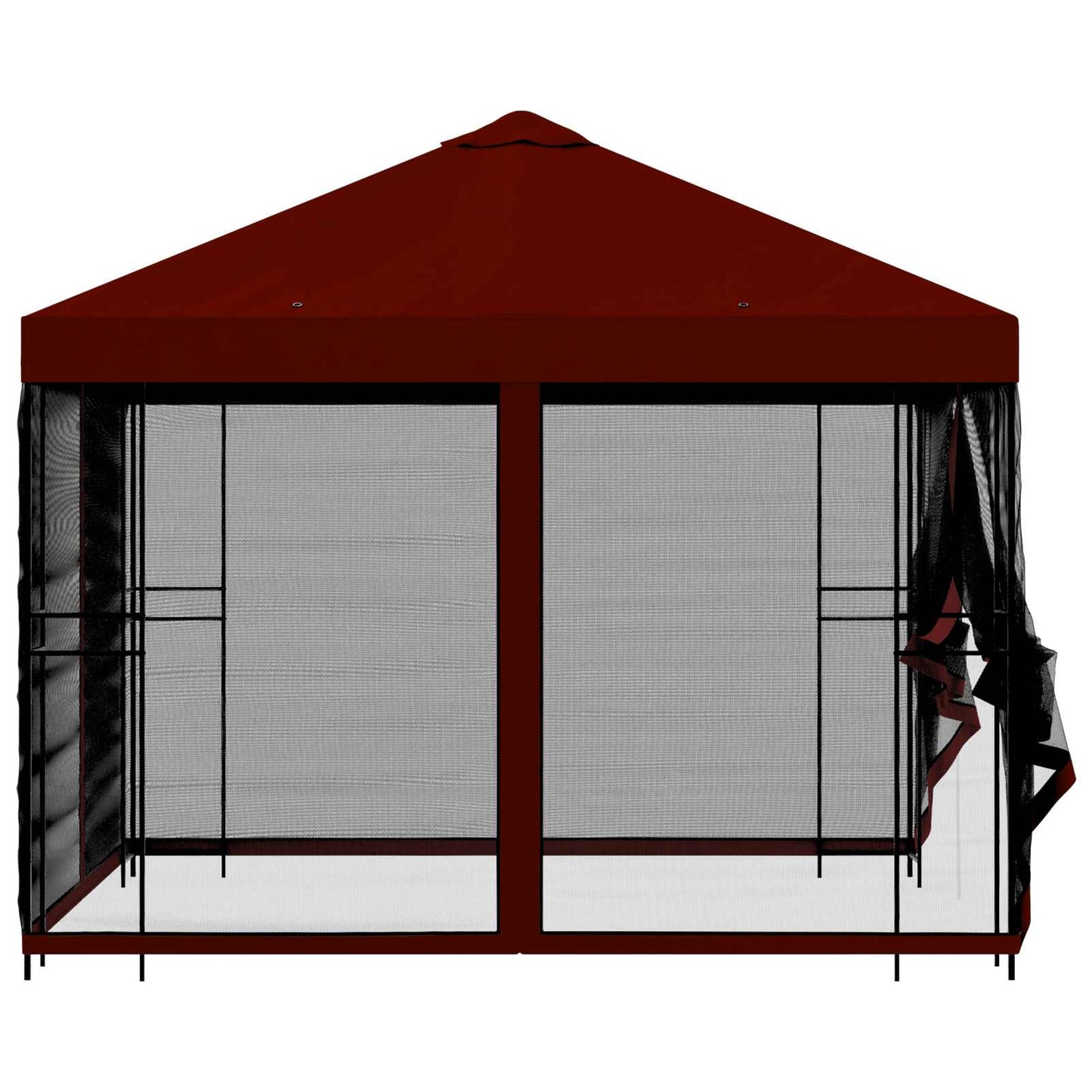Hagepaviljong med sidevegger 3 x 3 m Burgunder