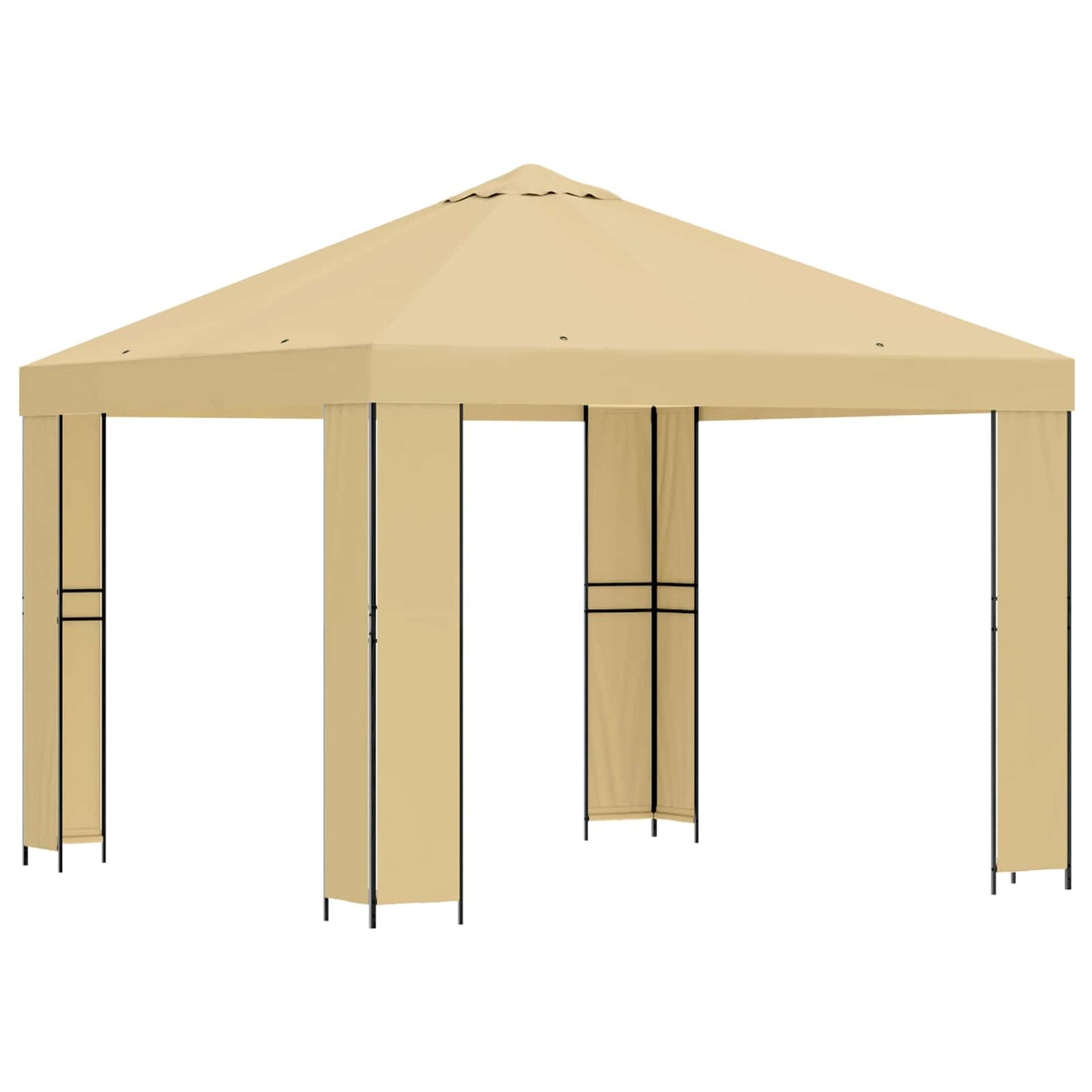 Paviljong 3 x 3 m Krem Polyester og stål 190 gsm