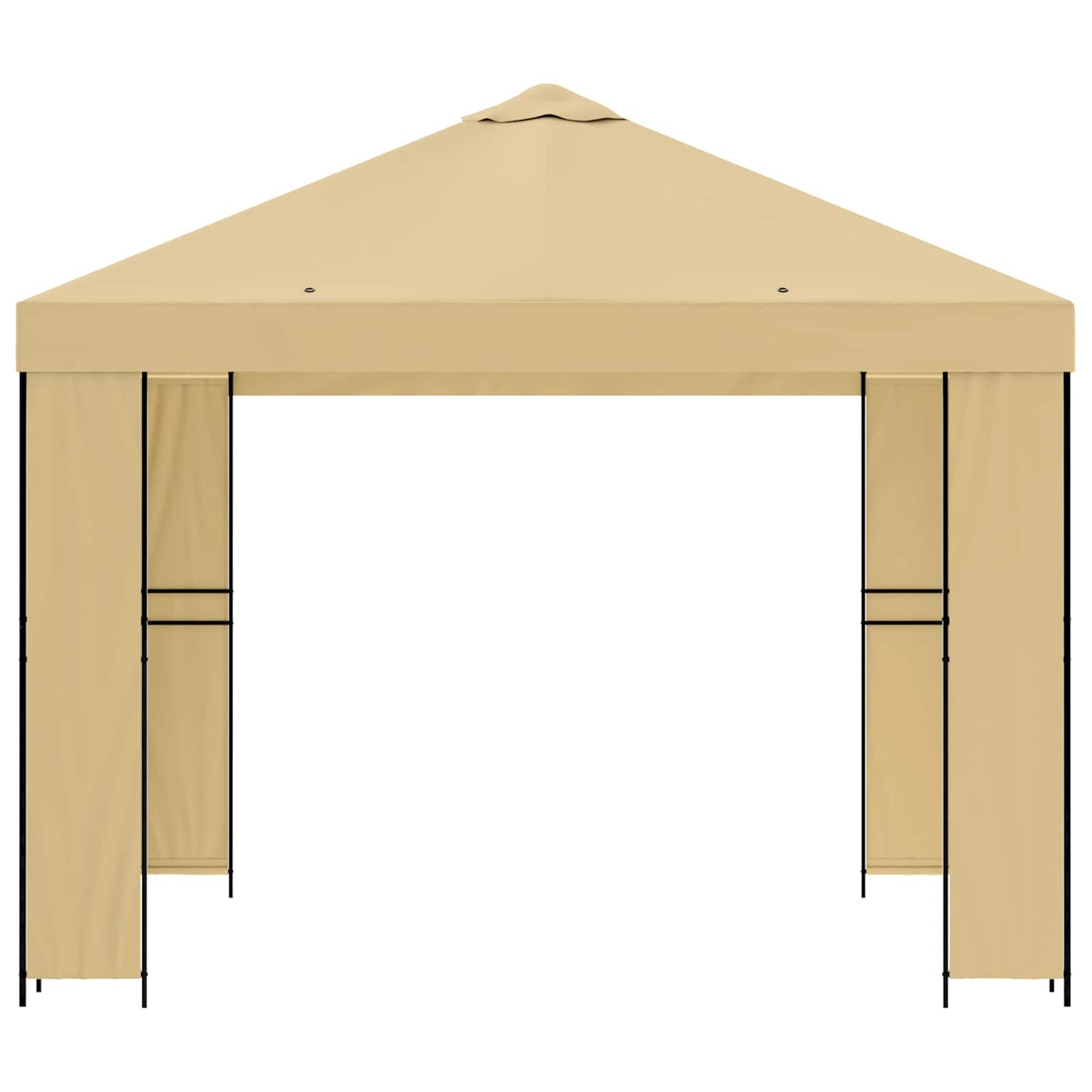 Paviljong 3 x 3 m Krem Polyester og stål 190 gsm