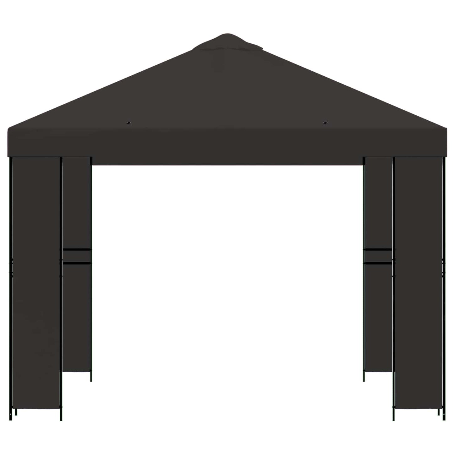 Paviljong 3 x 3 m Antrasitt Polyester og stål 190 gsm