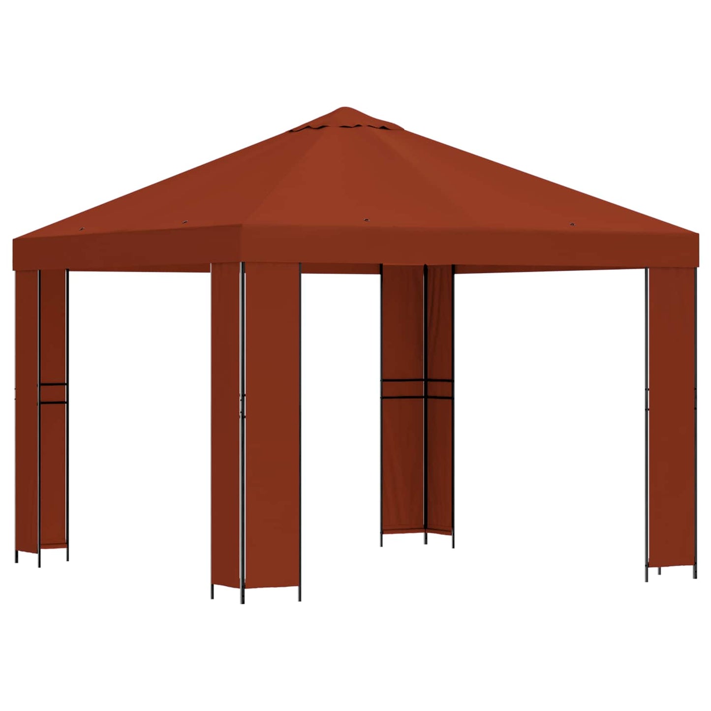 Paviljong 3 x 3 m Terrakotta Polyester og stål 190 gsm