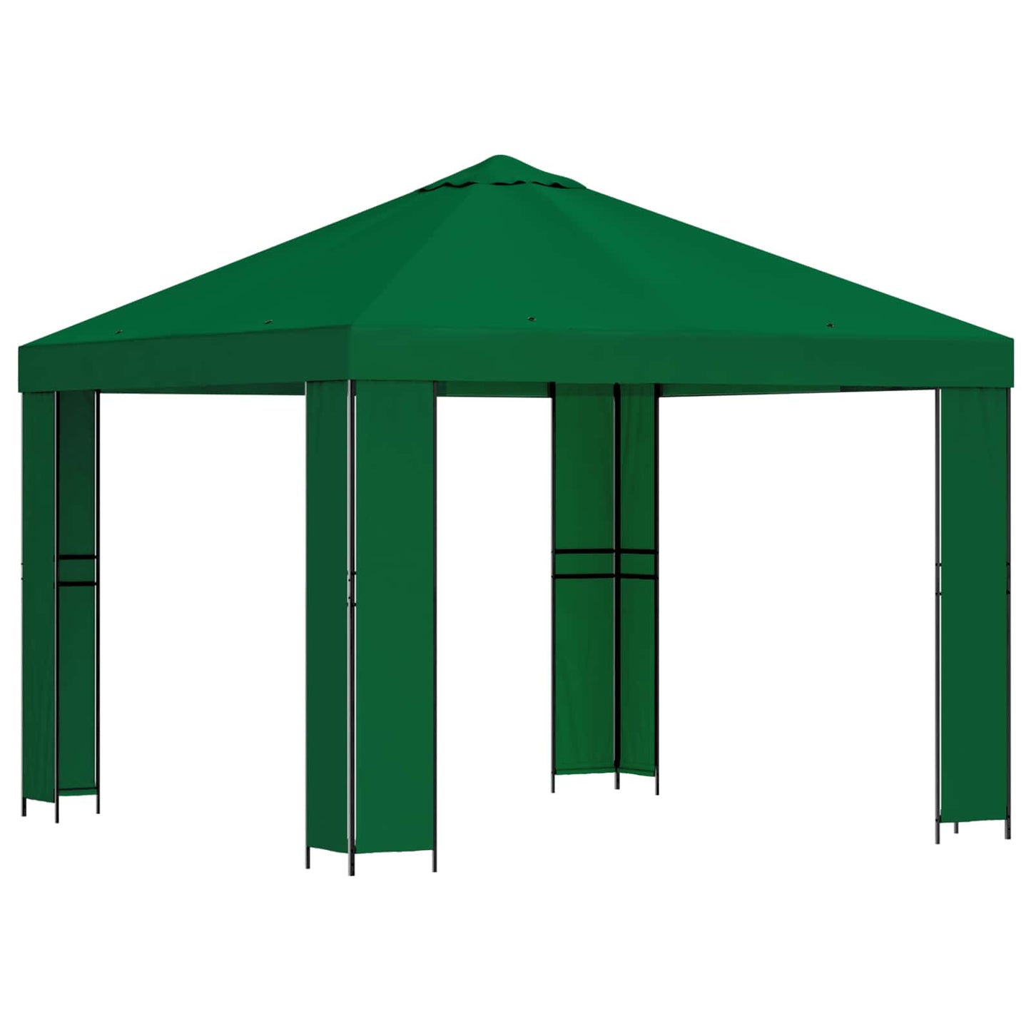 Paviljong 3 x 3 m Grønn Polyester og stål 190 gsm
