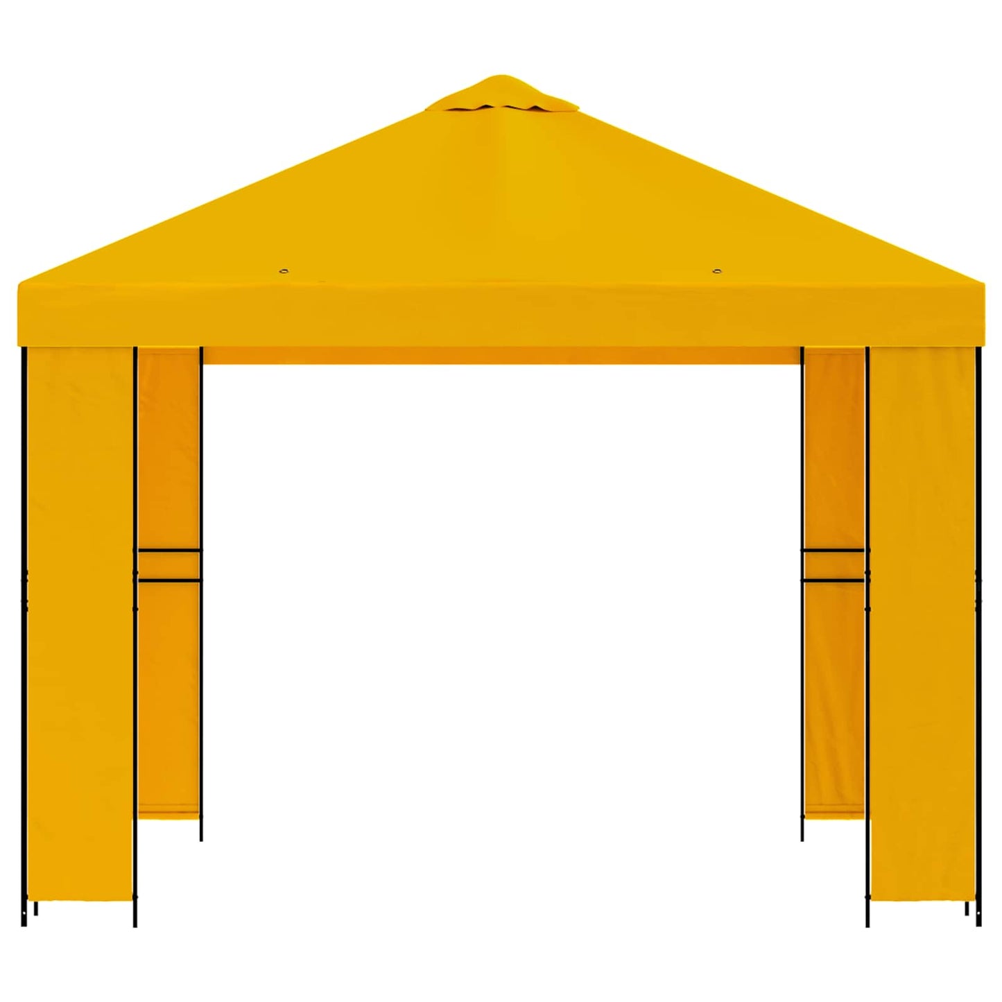 Paviljong 3 x 3 m Gul Polyester og stål 190 gsm