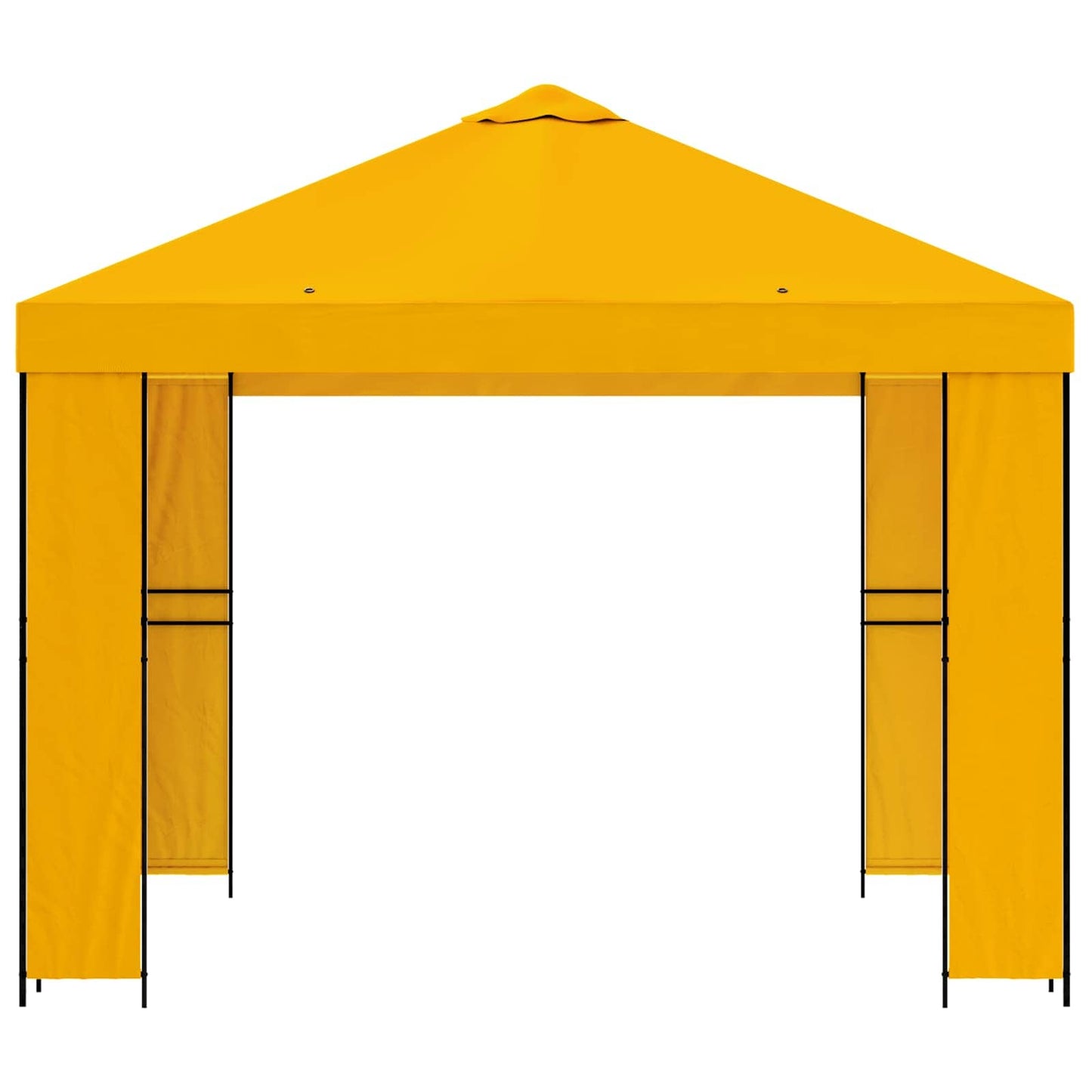 Paviljong 3 x 3 m Gul Polyester og stål 190 gsm
