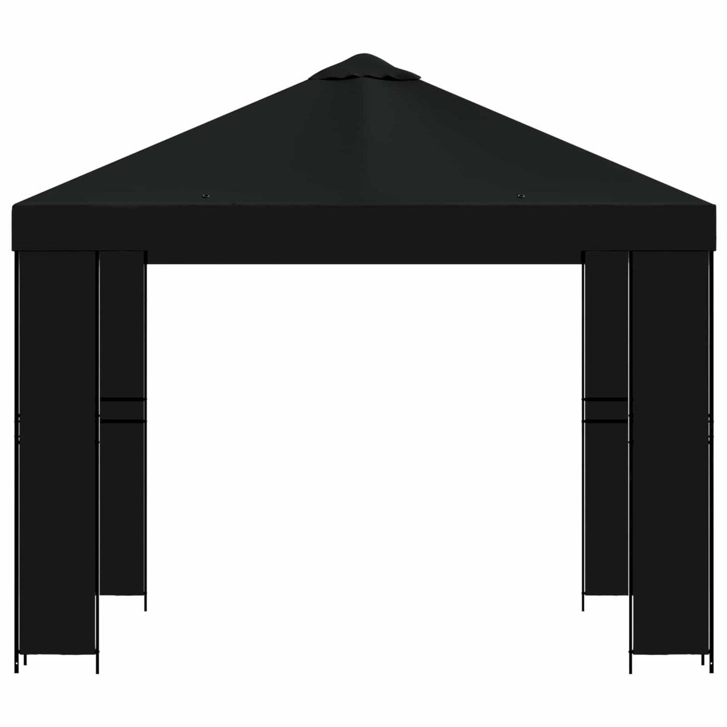 Paviljong 3 x 3 m Svart Polyester og stål 190 gsm