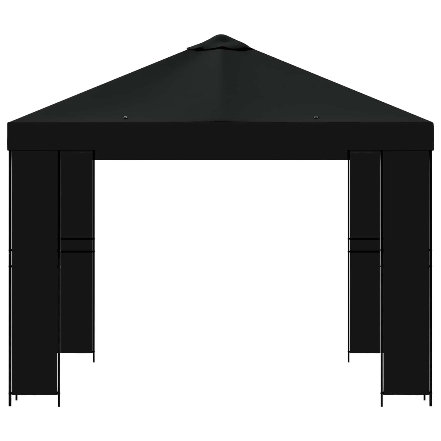 Paviljong 3 x 3 m Svart Polyester og stål 190 gsm