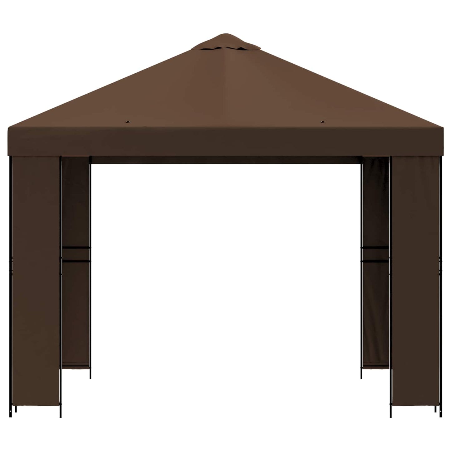 Paviljong 3 x 3 m Brun Polyester og stål 190 gsm