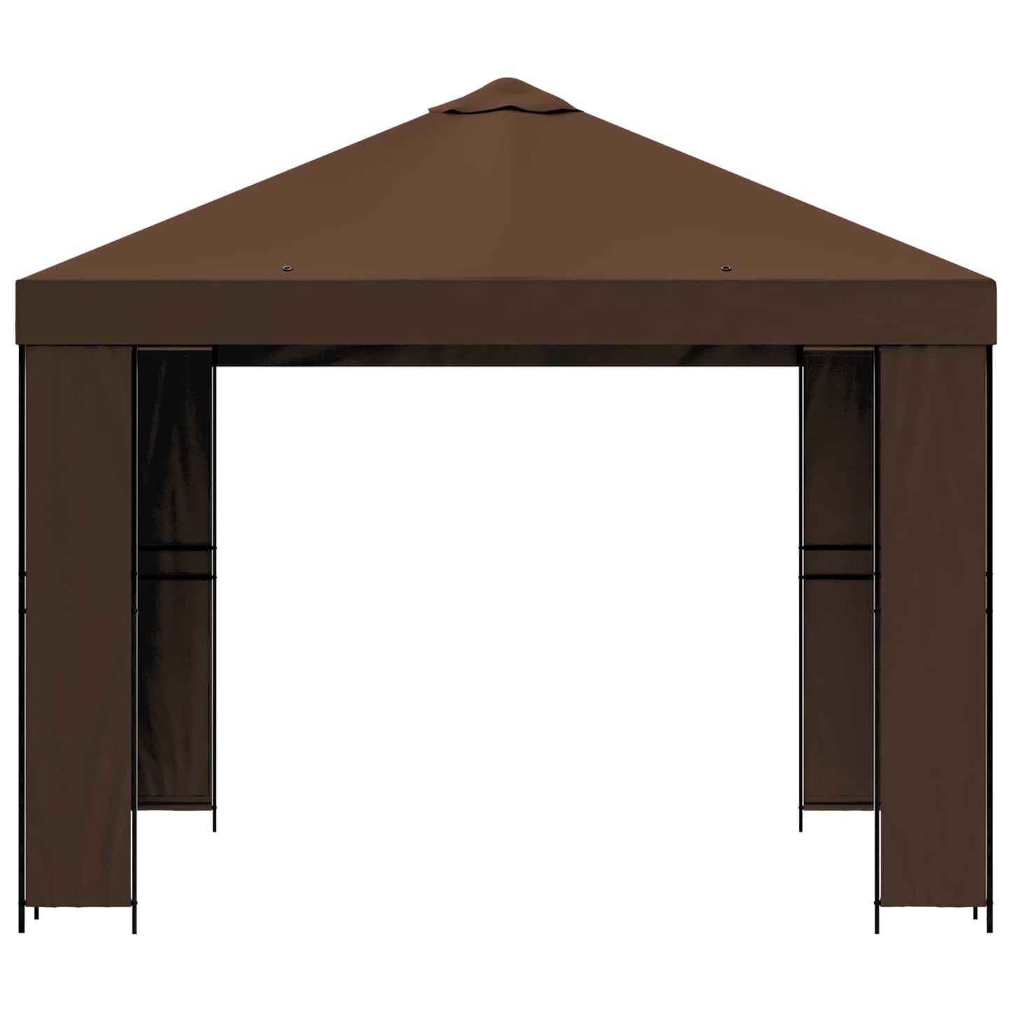 Paviljong 3 x 3 m Brun Polyester og stål 190 gsm