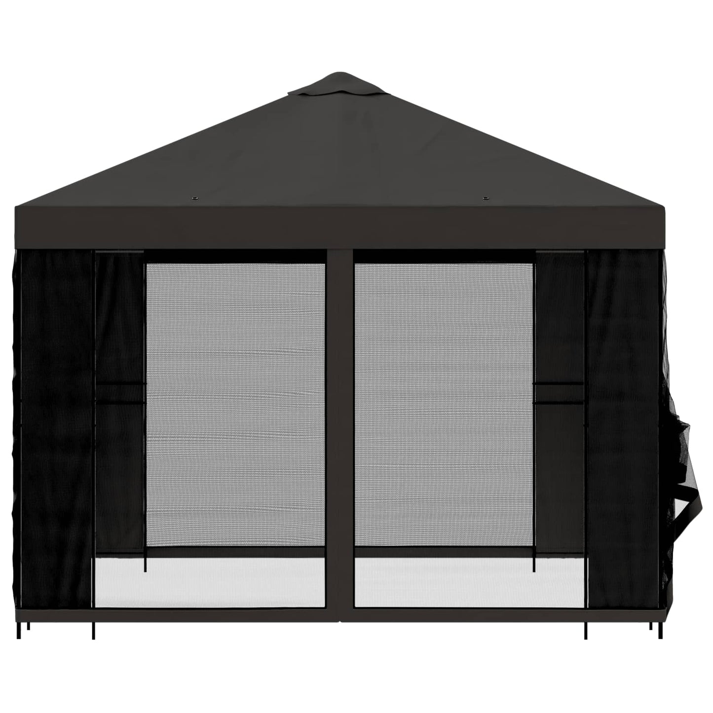 Hagepaviljong med sidevegger 3 x 3 m Antrasitt