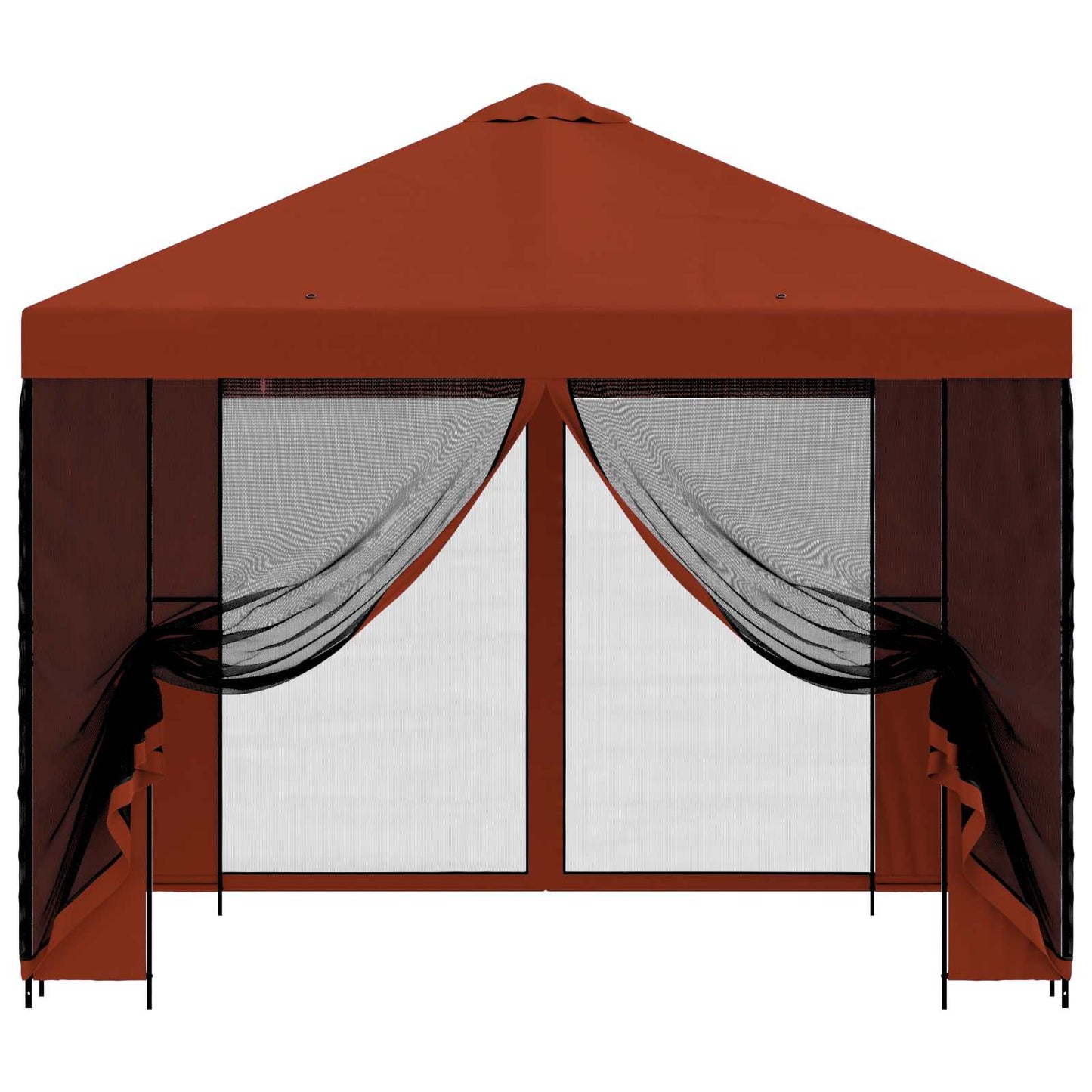 Hagepaviljong med sidevegger 3 x 3 m Terrakotta