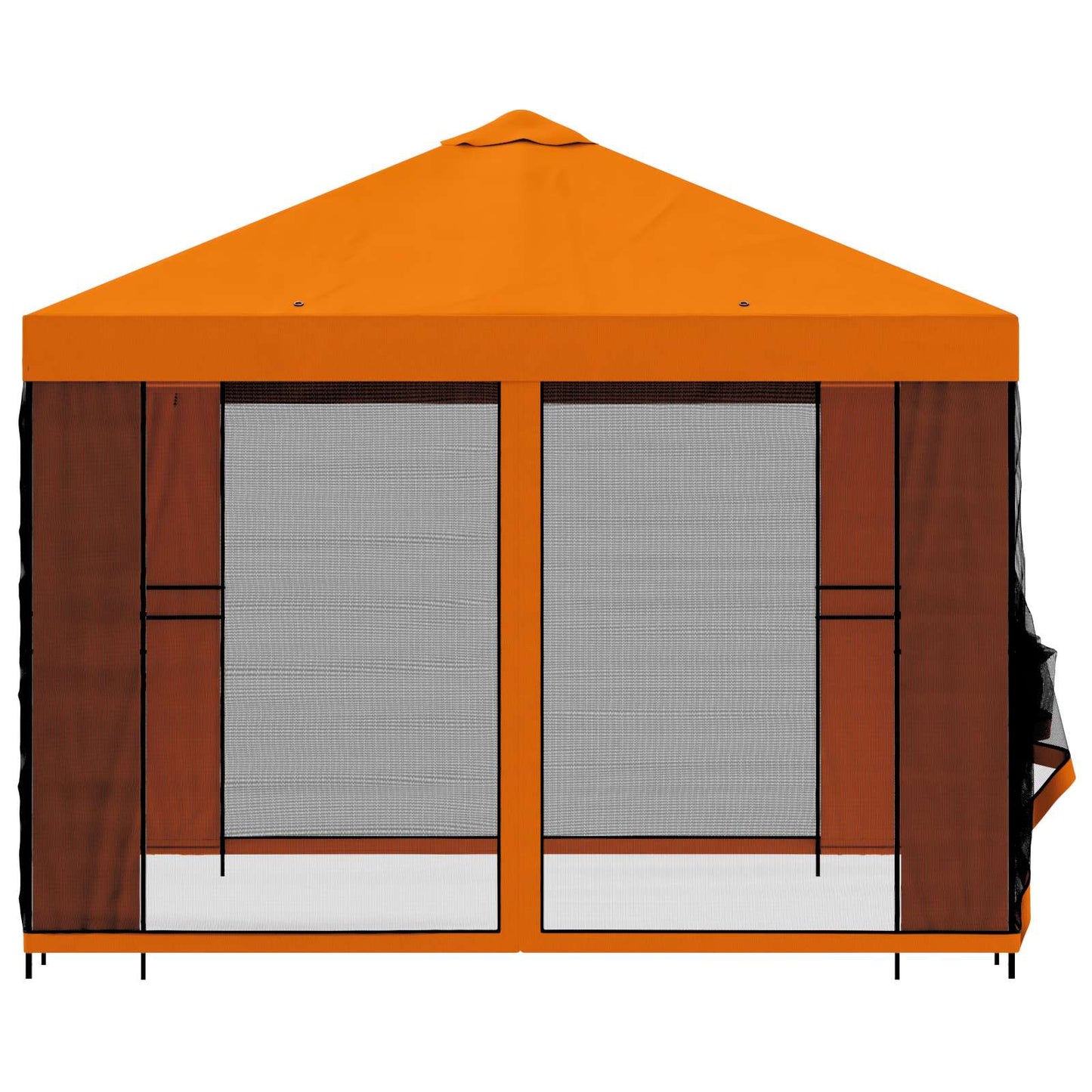 Hagepaviljong med sidevegger 3 x 3 m Oransje Polyester og stål