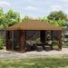 Paviljong 4 × 3 m Beige Polyester og stål 190 gsm