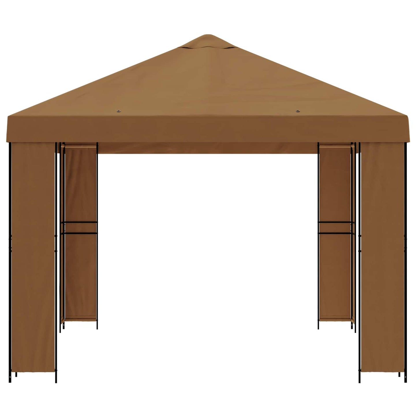 Paviljong 4 × 3 m Beige Polyester og stål 190 gsm