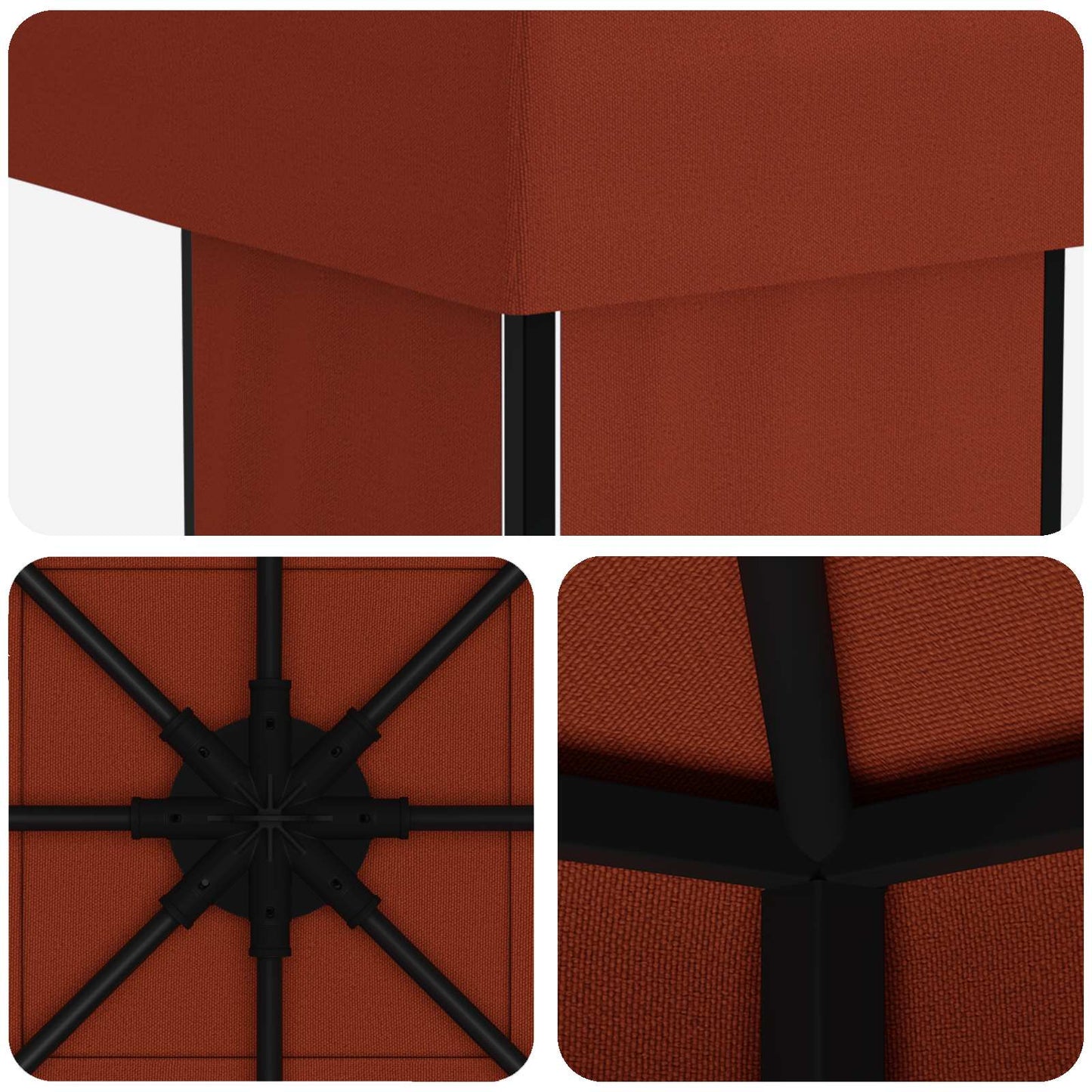 Paviljong 4 × 3 m Terrakotta Polyester og stål 190 gsm