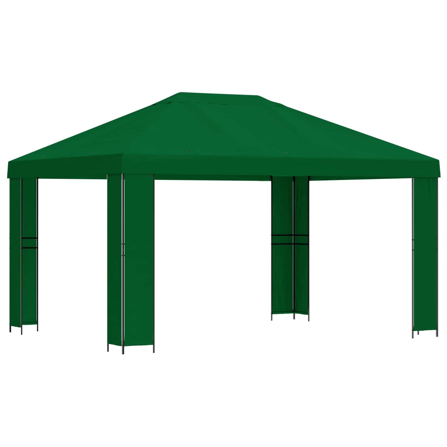 Paviljong 4 × 3 m Grønn Polyester og stål 190 gsm