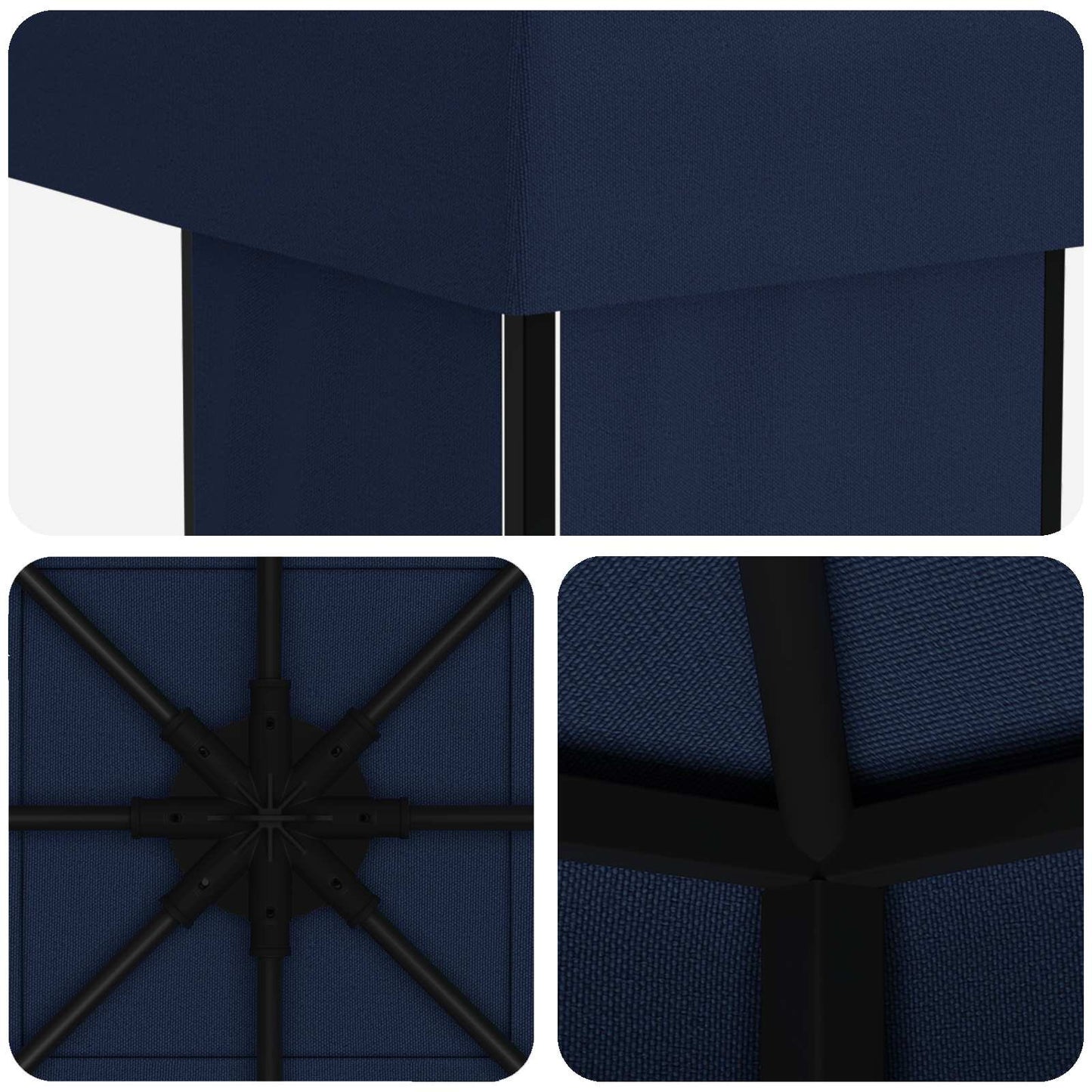 Paviljong 4 × 3 m Blå Polyester og stål 190 gsm