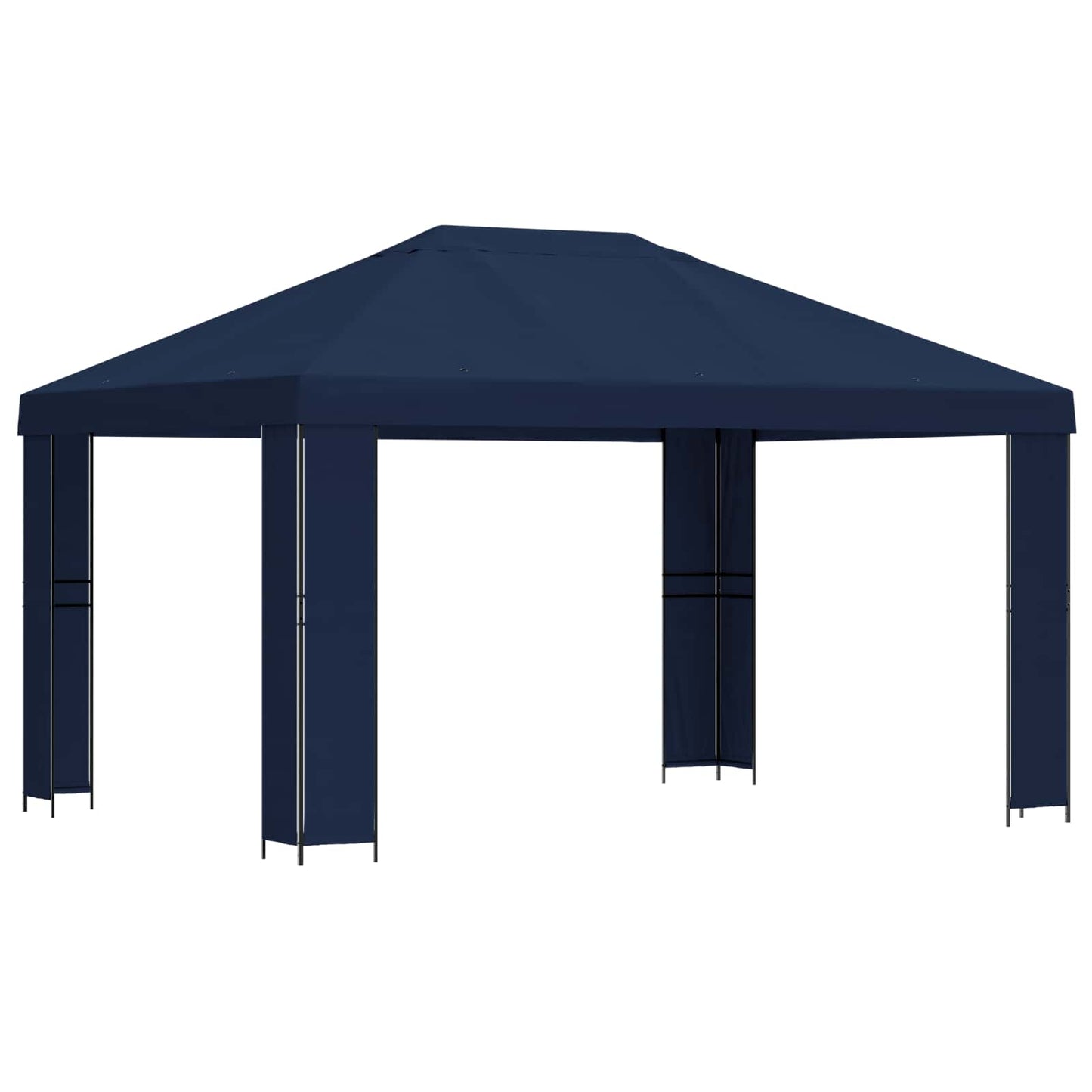 Paviljong 4 × 3 m Blå Polyester og stål 190 gsm