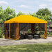 Paviljong 4 × 3 m Gul Polyester og stål 190 gsm