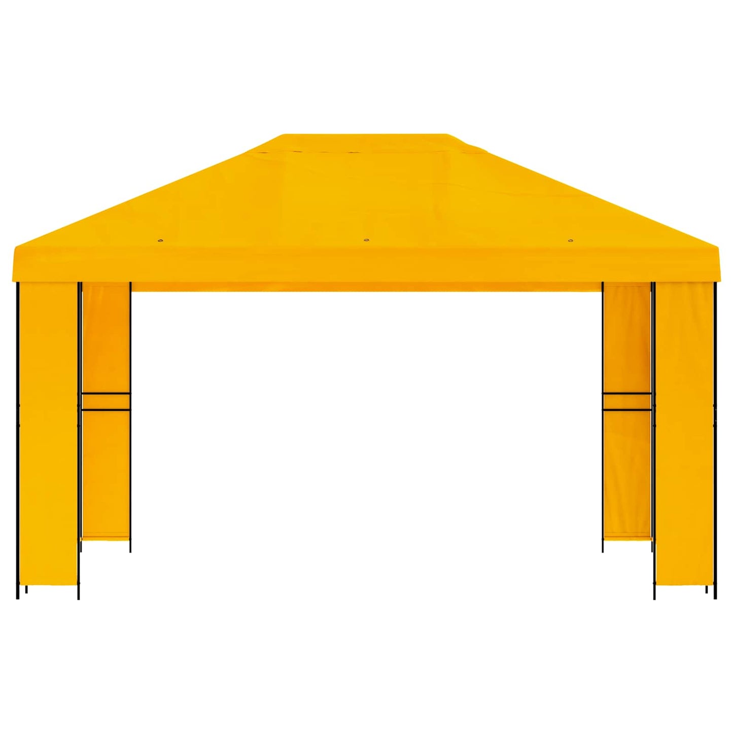 Paviljong 4 × 3 m Gul Polyester og stål 190 gsm