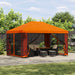 Paviljong 4 × 3 m Oransje Polyester og stål 190 gsm