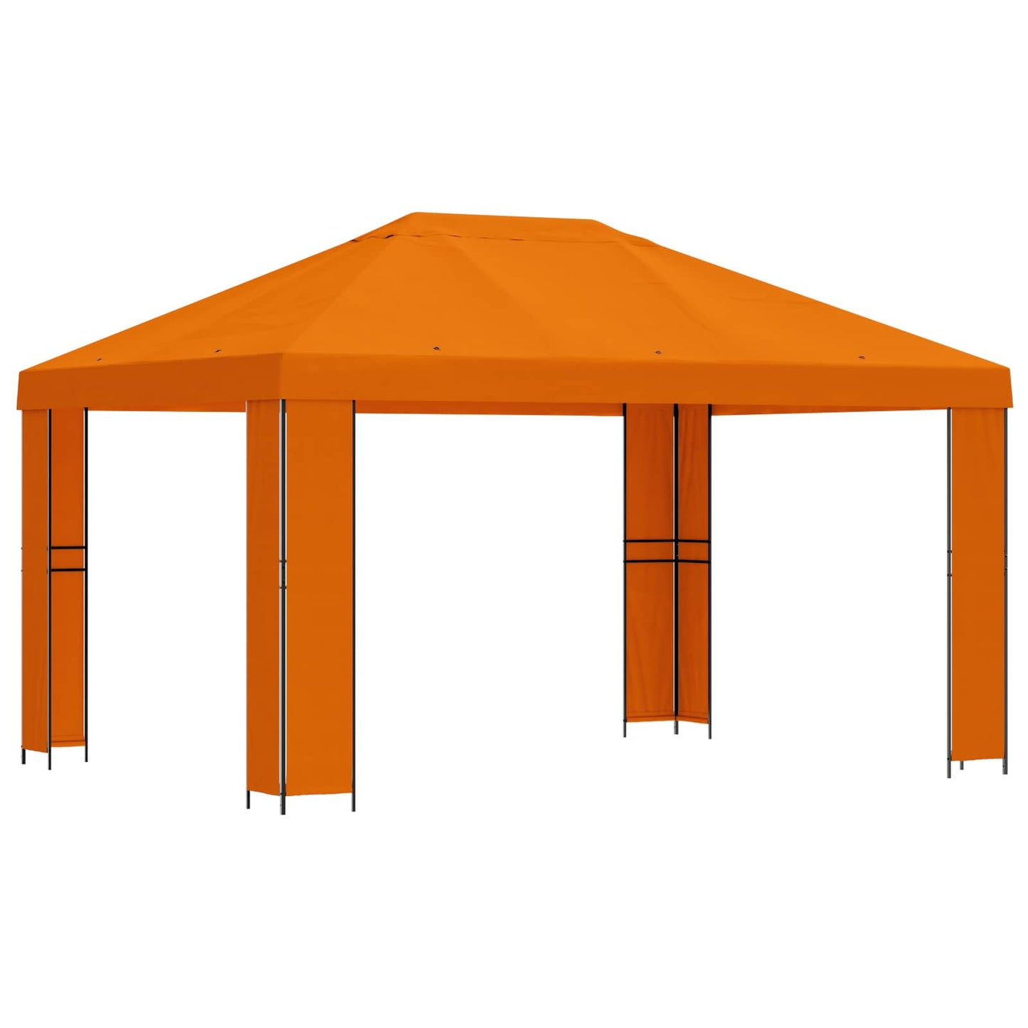 Paviljong 4 × 3 m Oransje Polyester og stål 190 gsm