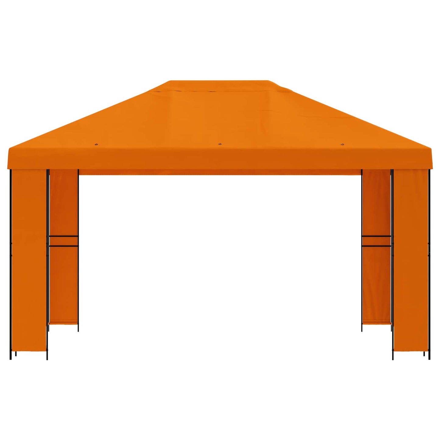 Paviljong 4 × 3 m Oransje Polyester og stål 190 gsm