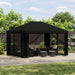 Paviljong 4 × 3 m Svart Polyester og stål 190 gsm