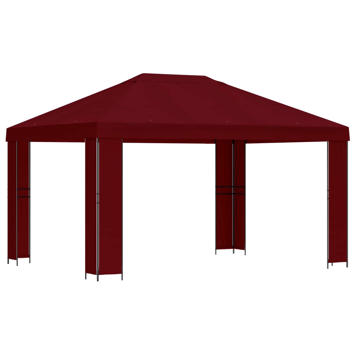 Paviljong 4 × 3 m Burgunder Polyester og stål 190 gsm