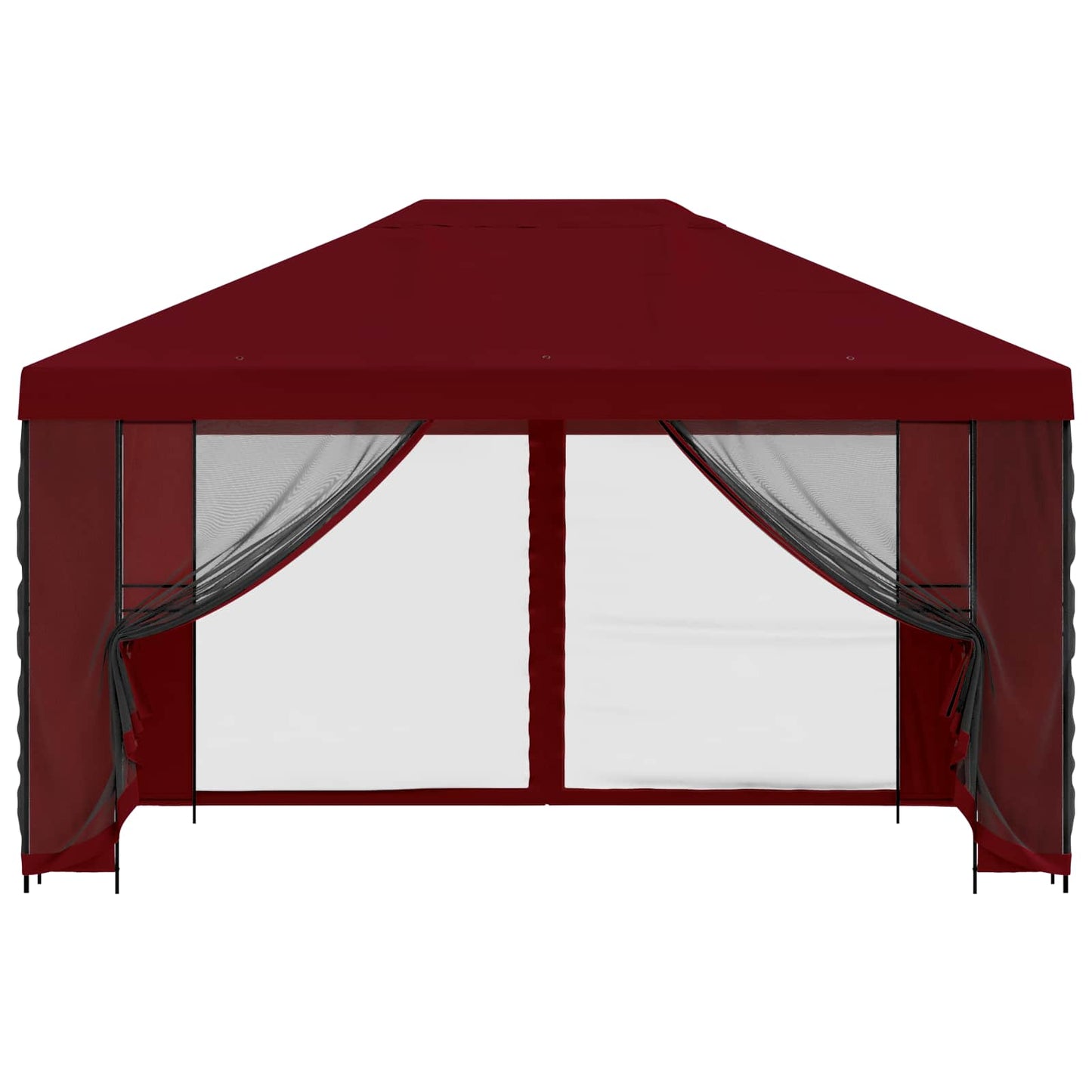 Hagepaviljong med sidevegger 4 × 3 m Burgunder