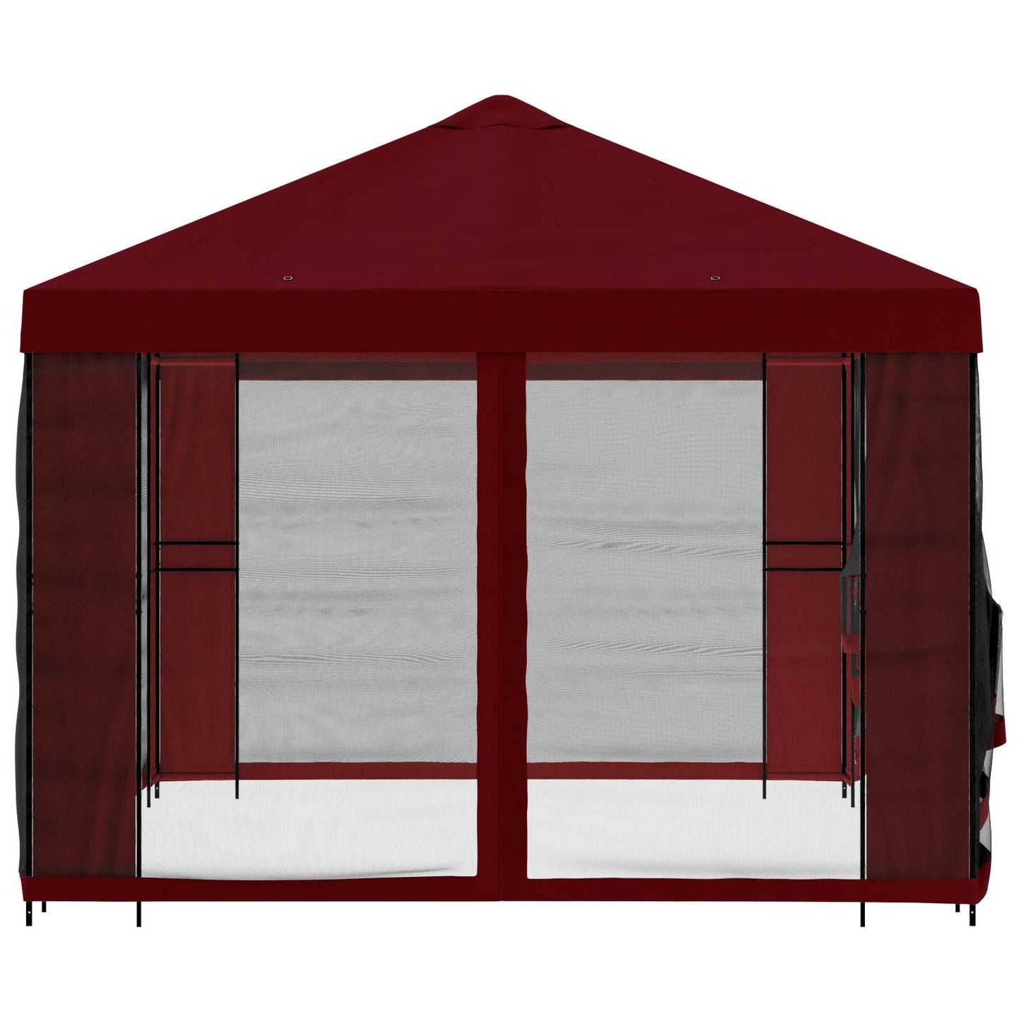 Hagepaviljong med sidevegger 4 × 3 m Burgunder