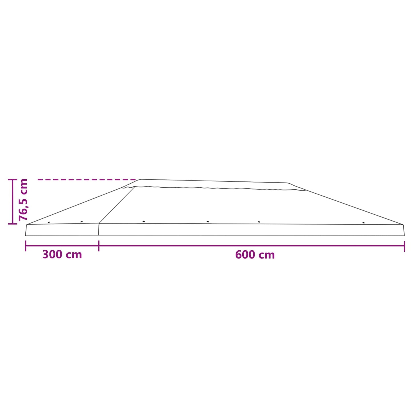 Hagepaviljong kanopydeksel 6 x 3 m Oransje Polyester 190