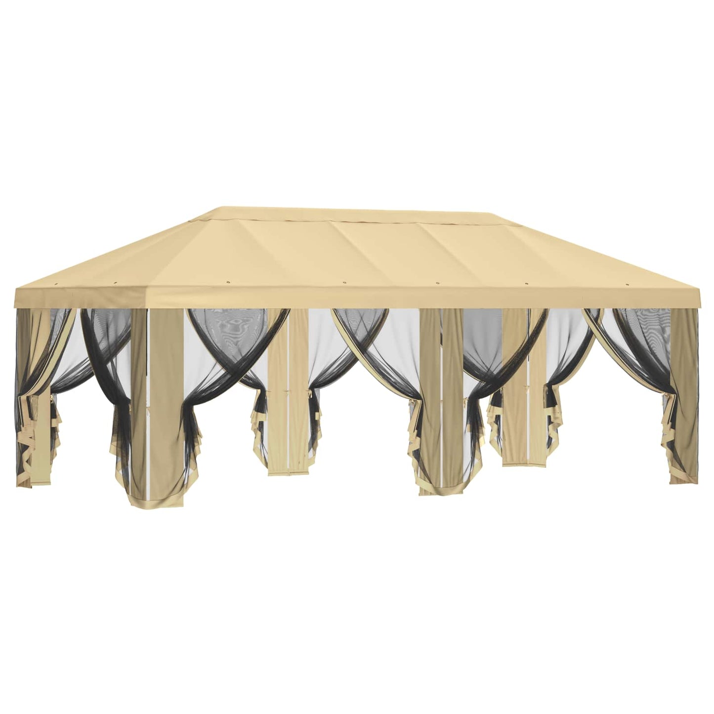 Teltduk med sidevegger 6 x 3 m Krem Polyester 190