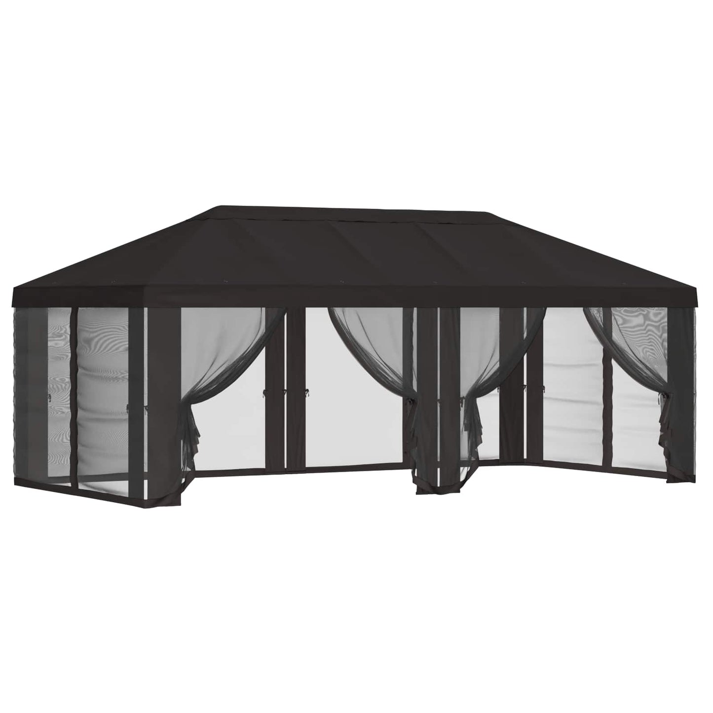 Teltduk med sidevegger 6 x 3 m Antrasitt Polyester 190