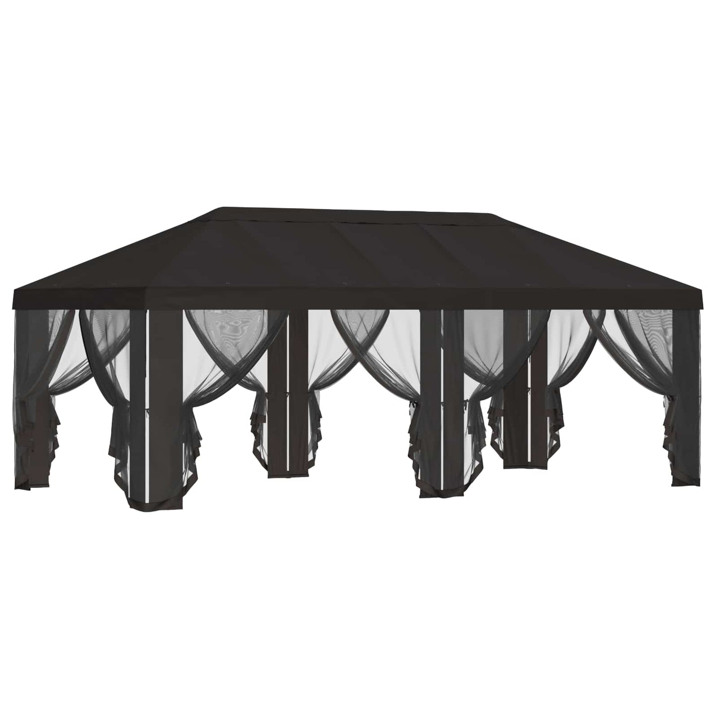 Teltduk med sidevegger 6 x 3 m Antrasitt Polyester 190