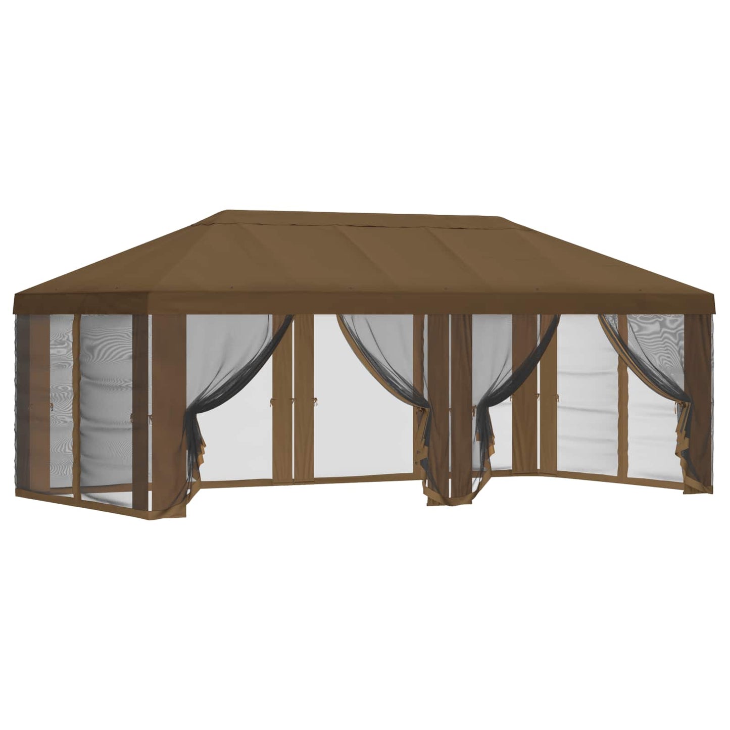 Teltduk med sidevegger 6 x 3 m Gråbrun Polyester 190