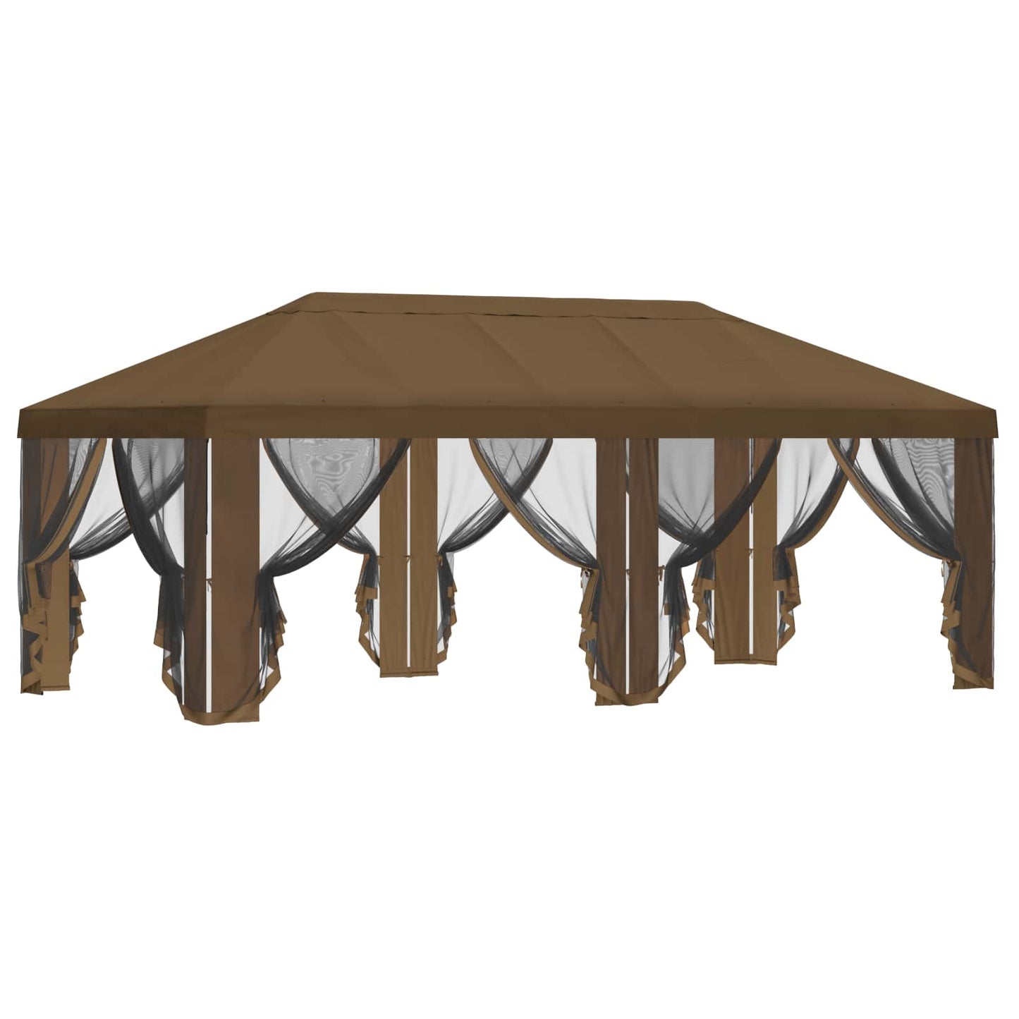 Teltduk med sidevegger 6 x 3 m Gråbrun Polyester 190