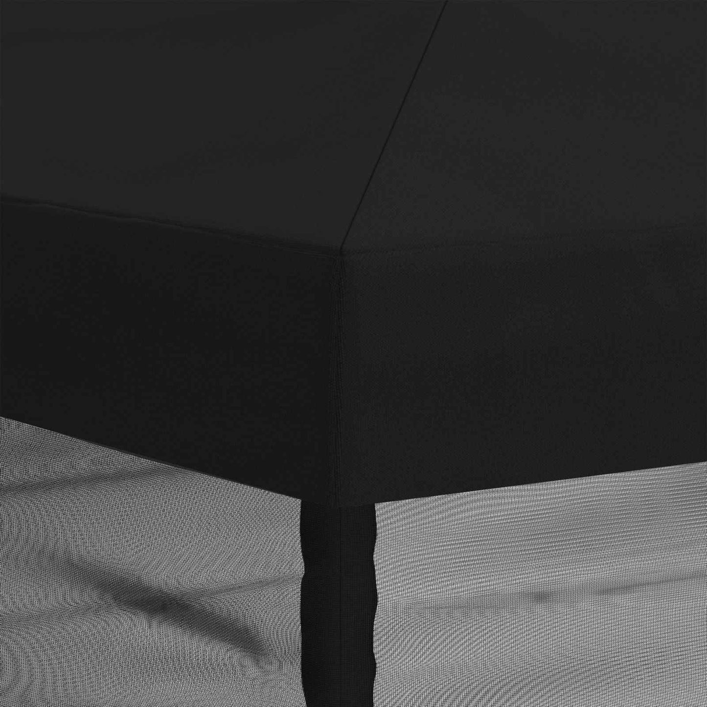 Teltduk med sidevegger 6 x 3 m Svart Polyester 190