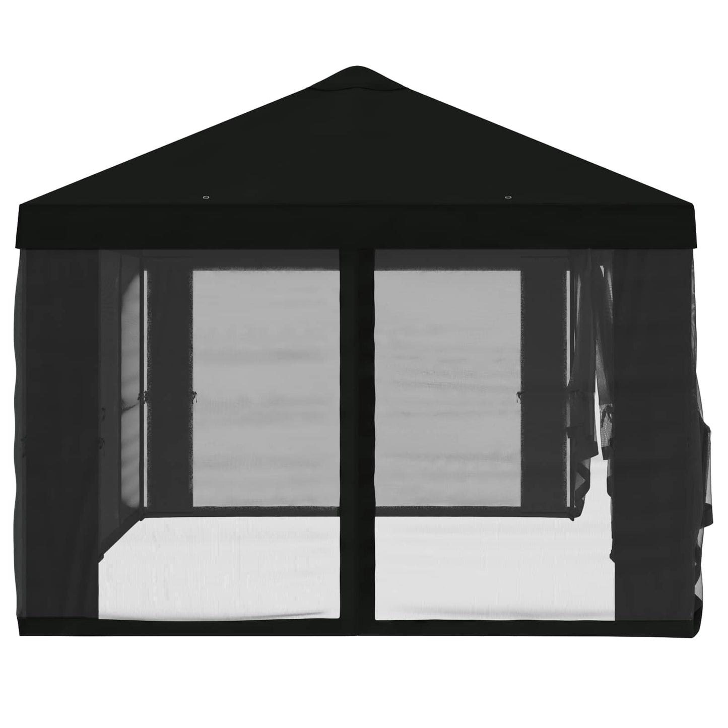 Teltduk med sidevegger 6 x 3 m Svart Polyester 190
